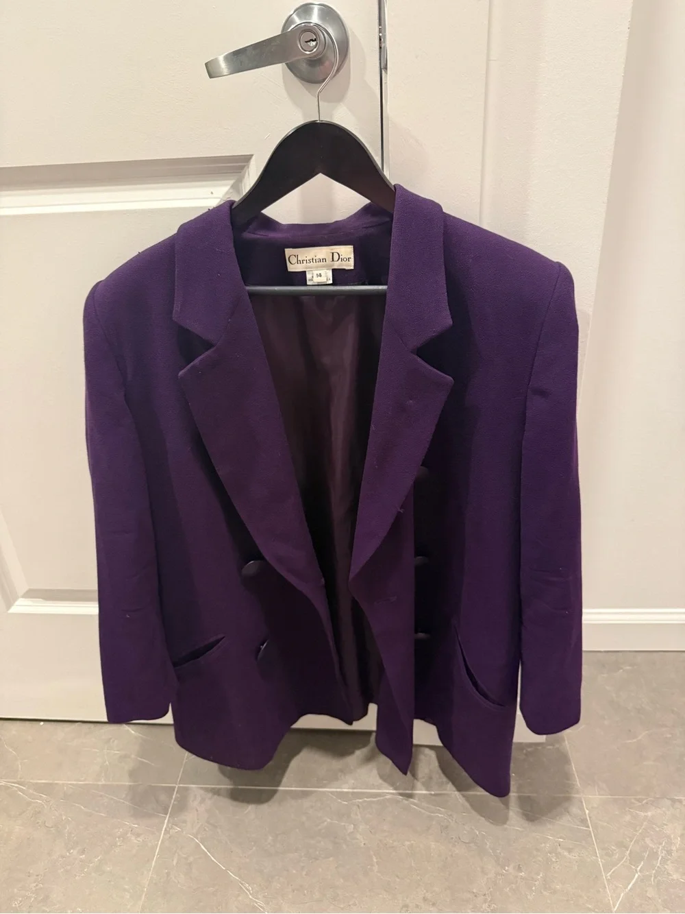 Christian Dior Double Breasted eggplant elegant jacket